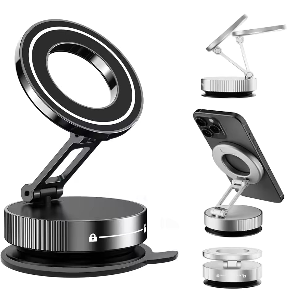 Suporte Magnético de Celular N52 Ultra Forte – Design Dobrável e Giratório 360°, ABS Reforçado - WM STORE