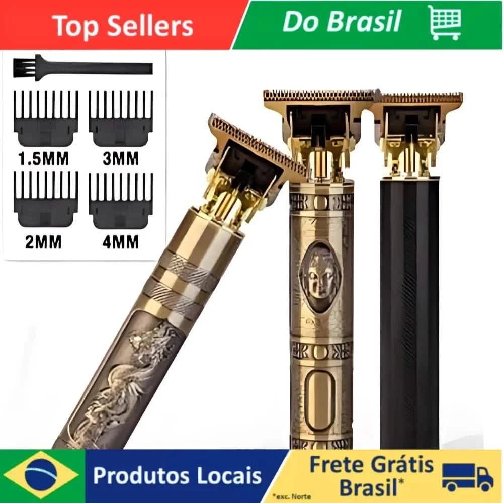 Máquina de Cortar Cabelo e Barba Profissional Sem Fio 💈 - WM STORE